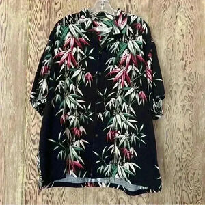 Newt At The Royal Vintage Men’s Bamboo Trees Button Down Shirt-Extra Lar…